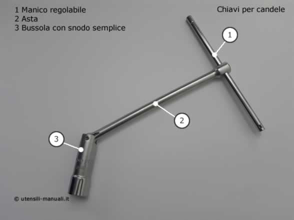 BES-31225 - UTENSILI MANUALI - beselettronica - Chiave Snodabile Monta  Smonta Svita Candele a T Auto Moto 14mm Montaggio Candele