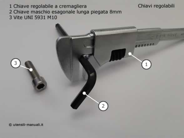 Chiave regolabile e chiave maschio esagonale