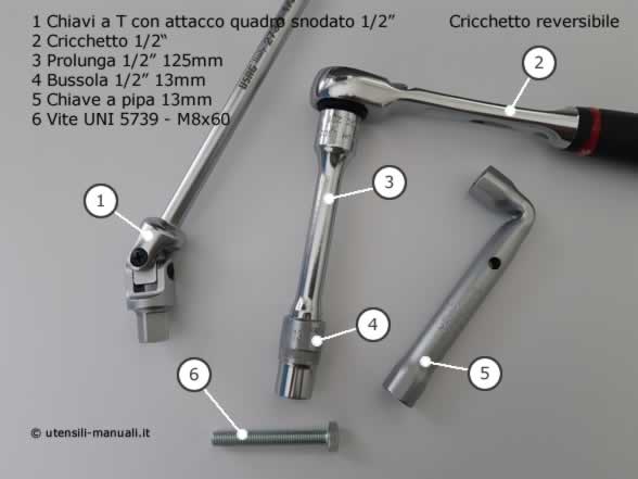 Cricchetto accessori vite UNI 5739 - M8x60