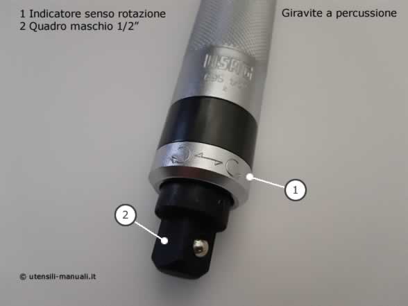 Giravite a percussione indicatore senso rotazione